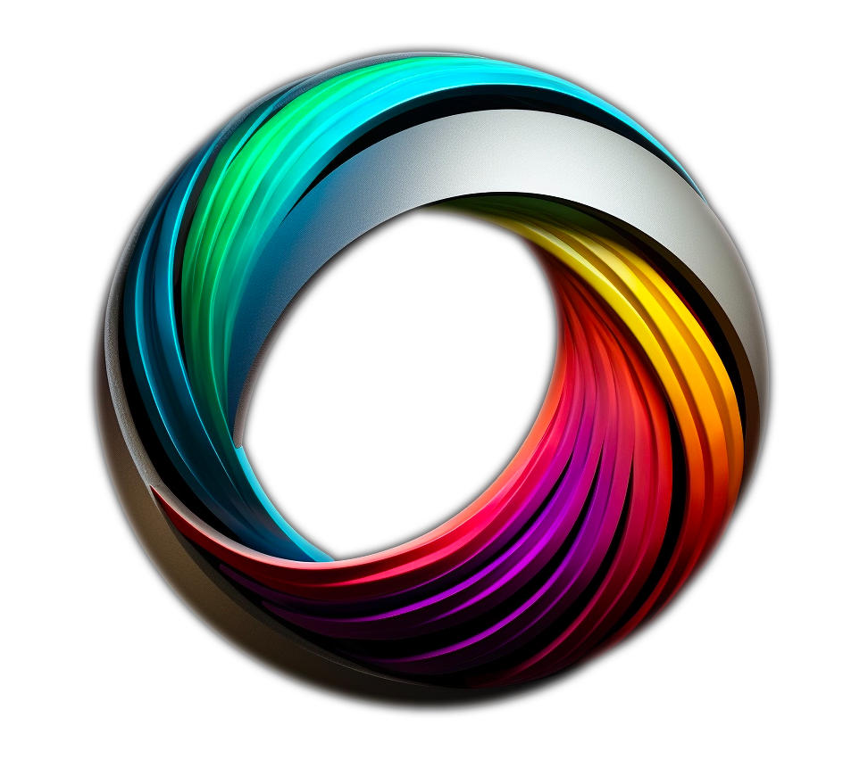 A 3D rainbow colored circle